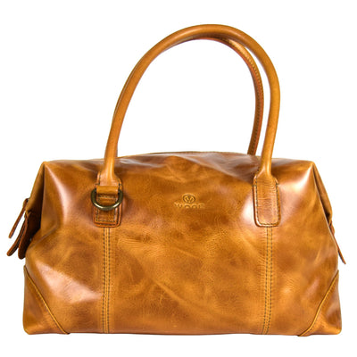 Expandable purse in Cognac Leather