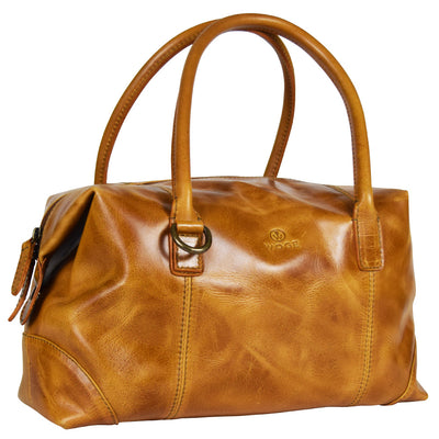 Expandable purse in Cognac Leather