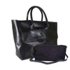 Foldover Tote in Black Leather-Concealed Carry