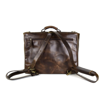 Indiana Briefcase in Chocolate Embossed Leather - FINAL SALE NO EXCHANGE