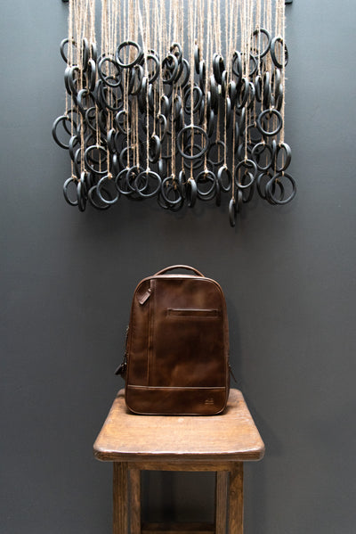 City Backpack in Chocolate Leather
