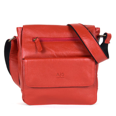 Urban Messenger Bag in Red Leather