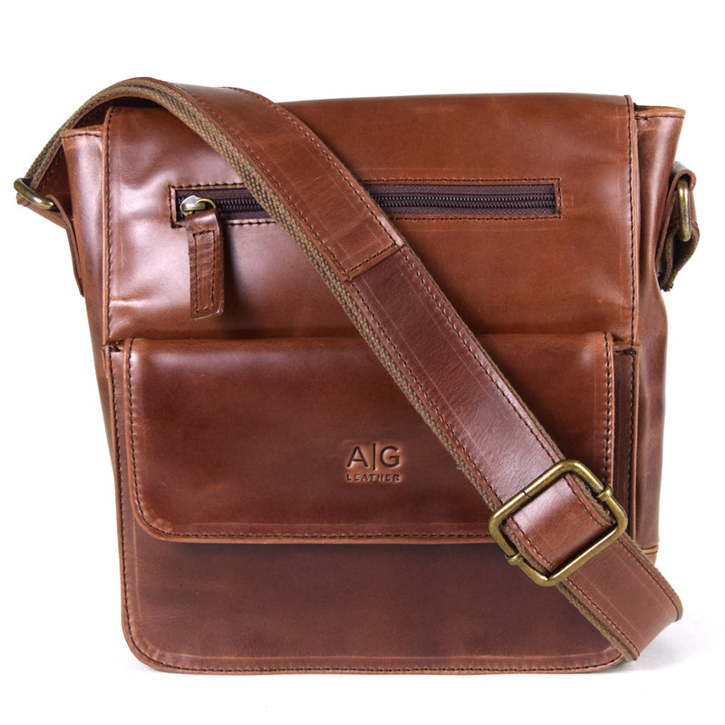 Urban Messenger Bag in Rustic Brown Leather
