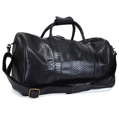 Duffel X-Large in Black Embossed Leather