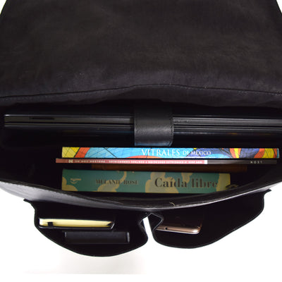 Montana Portfolio Briefcase in Black Embossed Leather