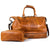 Travel Bag with shoe compartment in Cognac Embossed Leather - Professional Players Favorite Weekender