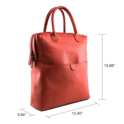 Convertible Backpack in Rustic Red Leather- Not Concealed