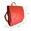 Foldover Backpack in Rustic Red Leather- Not Concealed