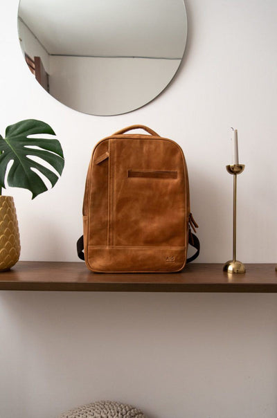 City Backpack in Cognac Leather