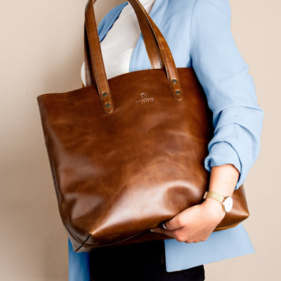 Bags - Classic Shopper Tote In Rustic Brown Leather