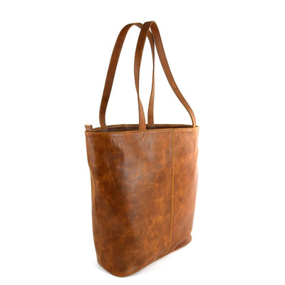 Elegant Shopper Tote in Cognac Leather- Not Concealed