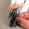 Bags - Foldover Tote In Black Leather