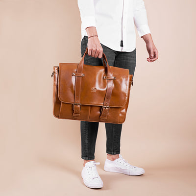 Briefcase - Montana Portfolio XL Briefcase In Cognac Leather