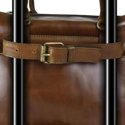 Overnighter Briefcase in Chocolate Leather