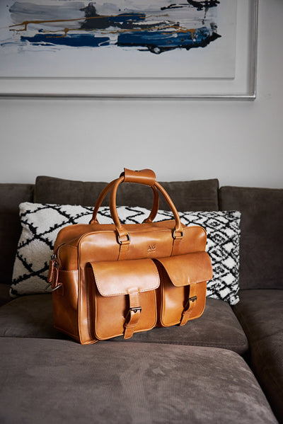 Briefcase - Overnighter Briefcase In Cognac Leather