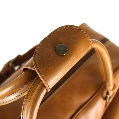 Overnighter Briefcase in Cognac Leather