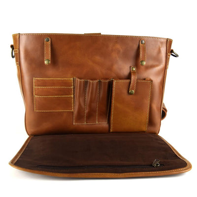 Wyoming Portfolio Briefcase in Cognac Leather