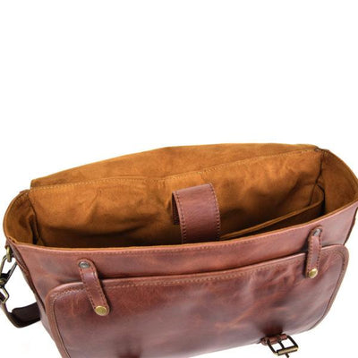 Wyoming Portfolio Briefcase in Rustic Brown Leather