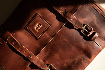 Briefcase - Wyoming PorTfolio Briefcase In Rustic Brown Leather