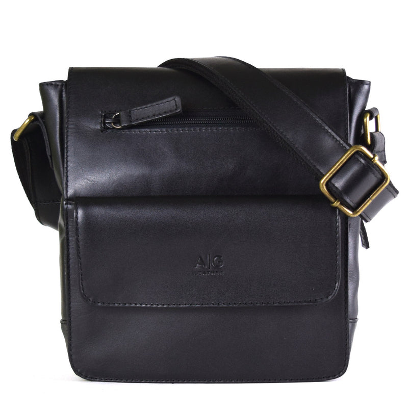 Urban Messenger Bag in Black Leather